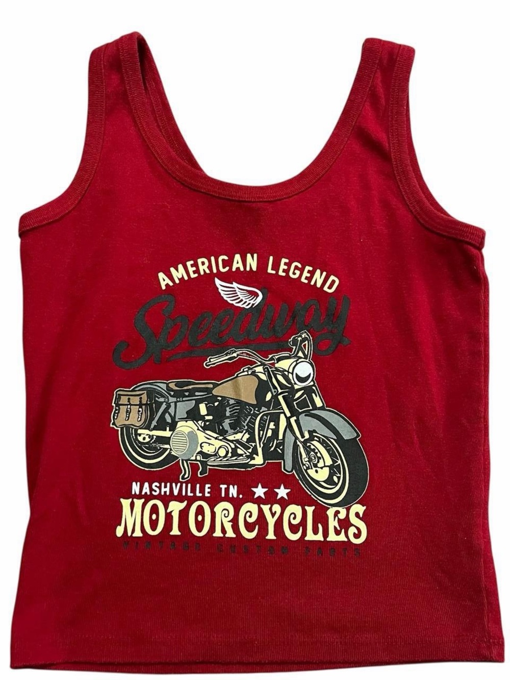 Nashville TN Motorcycle Tank Top Size Medium Babydoll Crop Biker Grunge Goth